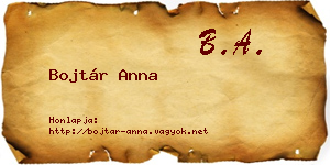Bojtár Anna névjegykártya