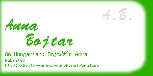 anna bojtar business card